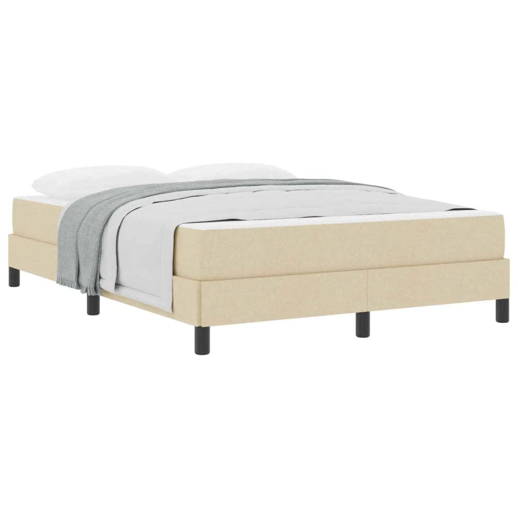Letto a molle con materasso Crema 160 x 200 cm Tessuto 3398505