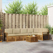 Set divano sezionale con cuscino 7 pcs Naturale e Beige 3374943