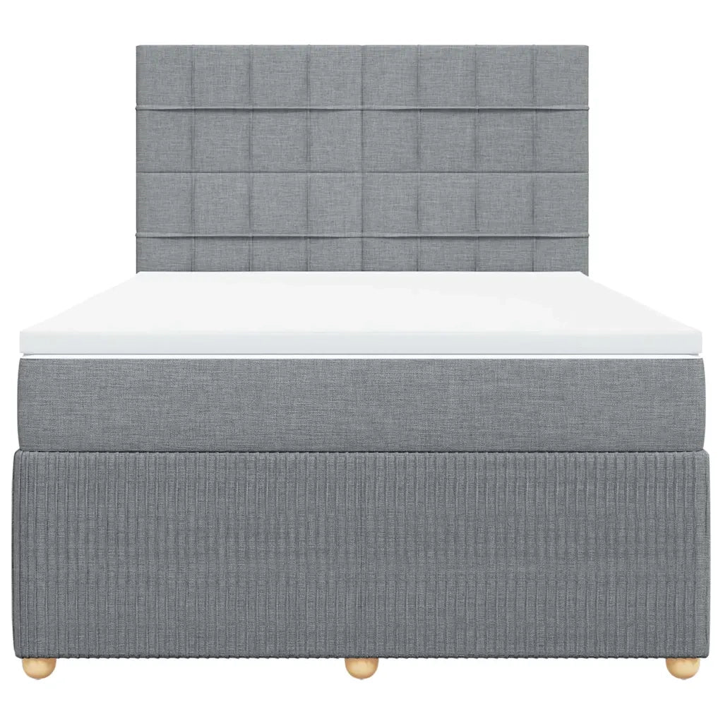 Giroletto a Molle con Materasso Grigio Chiaro 140x200cm Tessuto 3294379