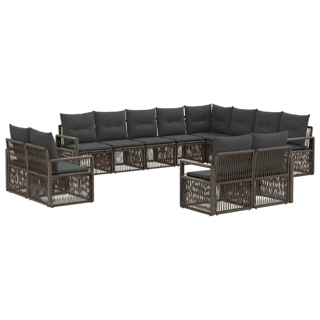 Set Divano da Giardino 12 pcs Grigio polyrattan 3435887