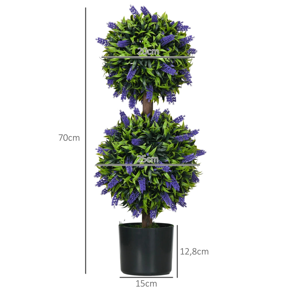 Set 2 Piante Artificiali con Vaso ¨C Xylo ¨C 70 cm Resistenti UV per Giardino e Interno
