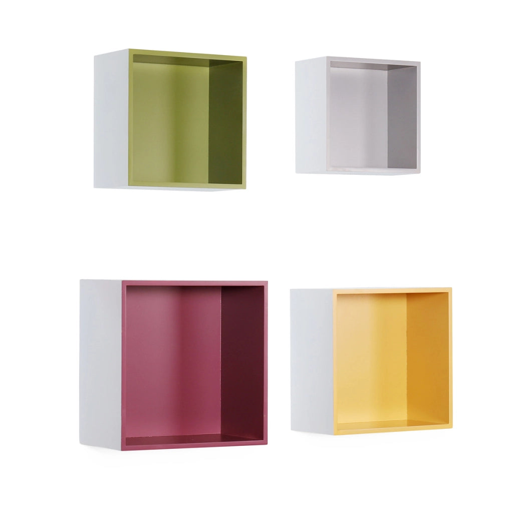 Set 4 Mensole a Cubo Quadro 210 Multicolor