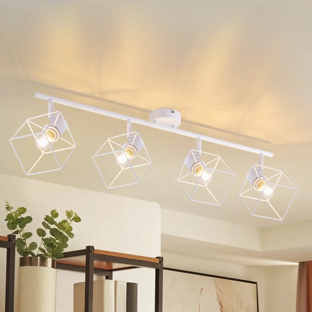ZMH Faretto da soffitto 4 fiamme orientabile 350° lampada da soffitto vintage in metallo soggiorno