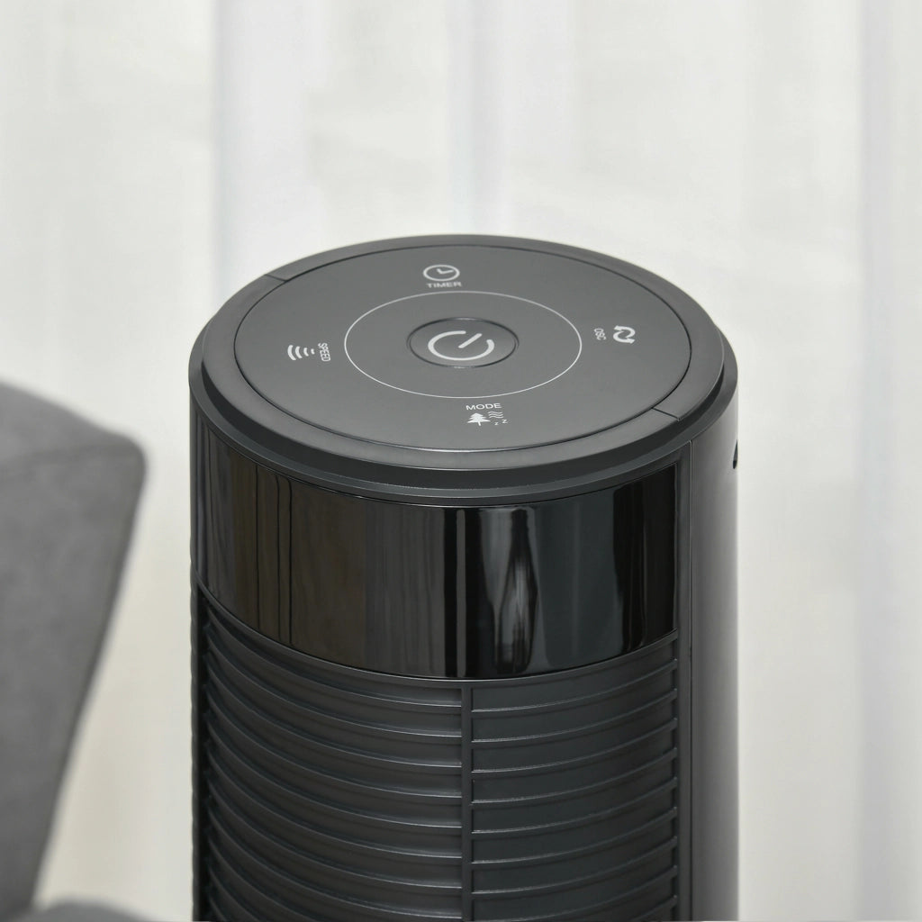 Ventilatore da pavimento con telecomando 117 cm oscillante ¨C zephmum ¨C 4 modalita' 3 velocita' 12h timer nero