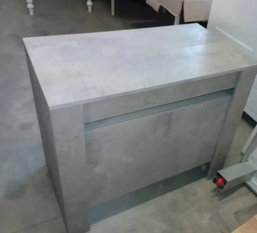 Consolle-tavolo finitura beton nobilitato con 4 allunghe da 45 cm misura l.90 p.50 h.75 (1651) - Mobili 2G