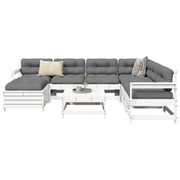 Set Divani da Giardino 8 pz in Legno Massello di Pino Biancocod mxl 116993