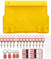 Stazione di Blocco Visiva - Kit di Gestione dei Blocchi e delle Etichette di Blocco - Kit di Blocco Tagout - Sostegni per Chiusura - HASPS - Disegno di Blocco delle Chiusure - ABS/PC/Nylon/Metallo