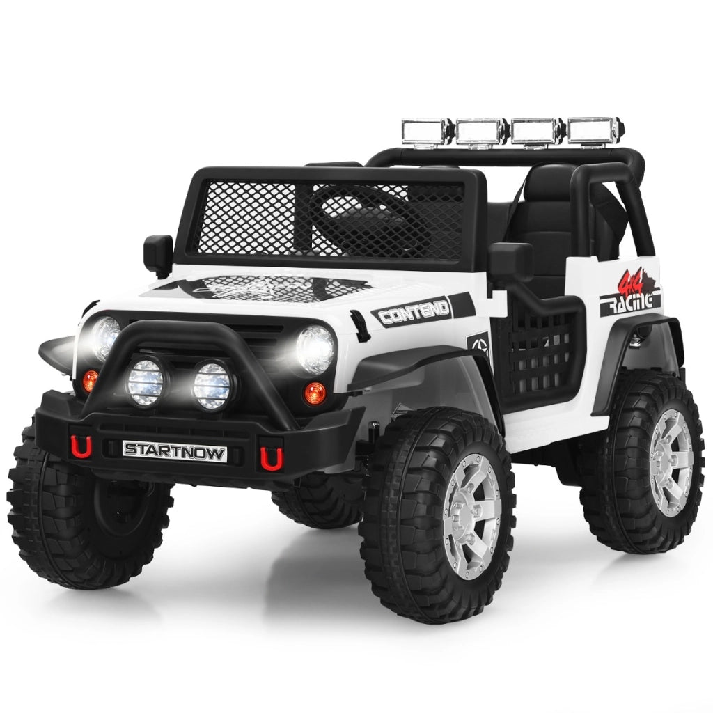 Auto elettrica camion con telecomando 3 velocit¨¤ luci musica interfaccia usb mp3 e radio, Auto elettrica per bambini 12v Bianco-Macchinine giocattoli