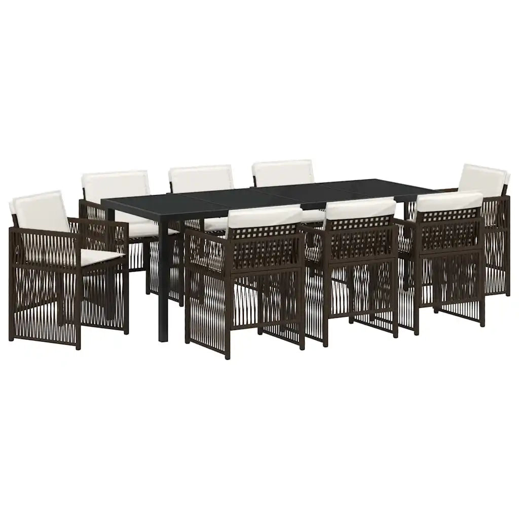 Set da Pranzo per Giardino 9 pcs Marrone 3380660