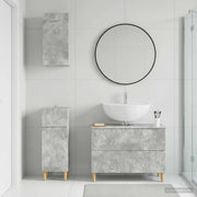 Set di armadietti da bagno in 3 pezzi DELFT Grigio Cemento 3417786