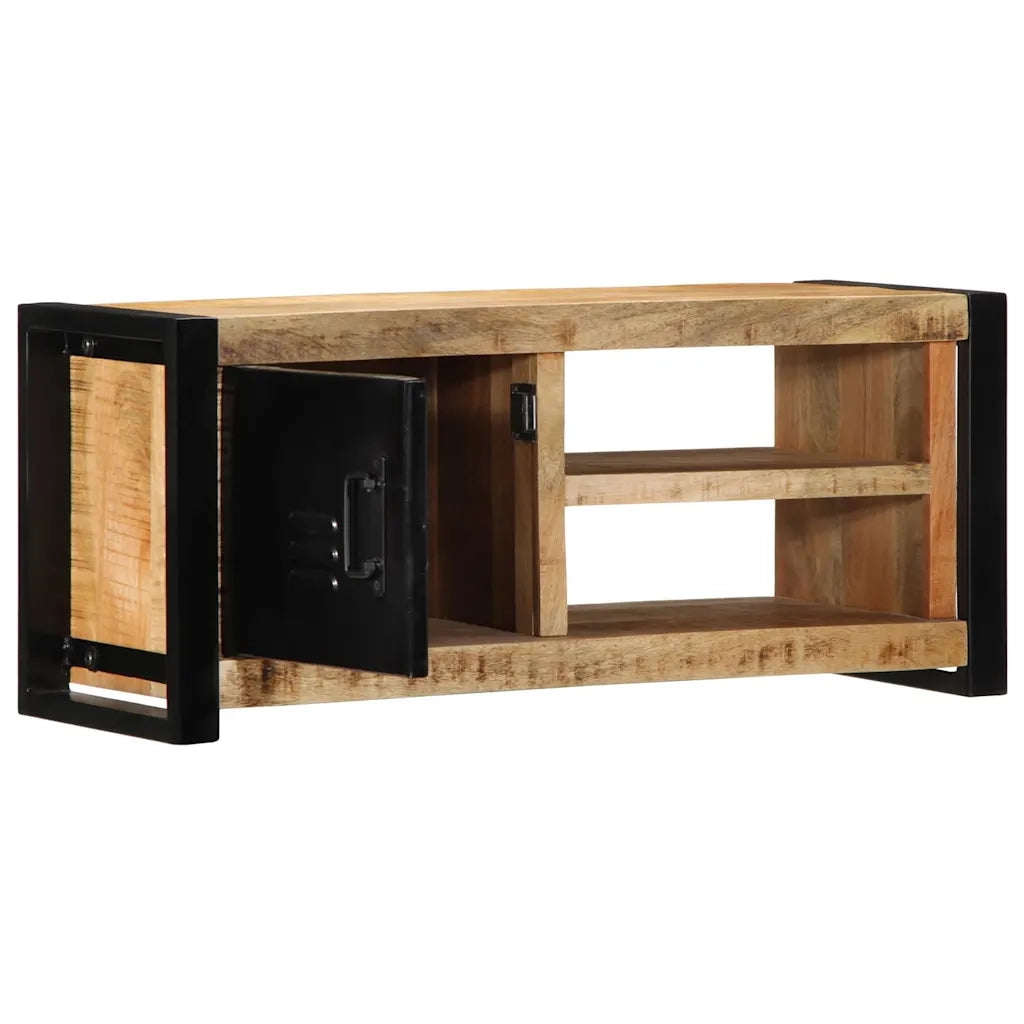 Mobile Porta TV 80x30x35 cm in Legno Massello di Mango Grezzo 4013591