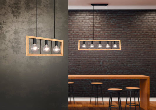 Lampada a Sospensione da Interno  E27 in Metallo Nero Opaco