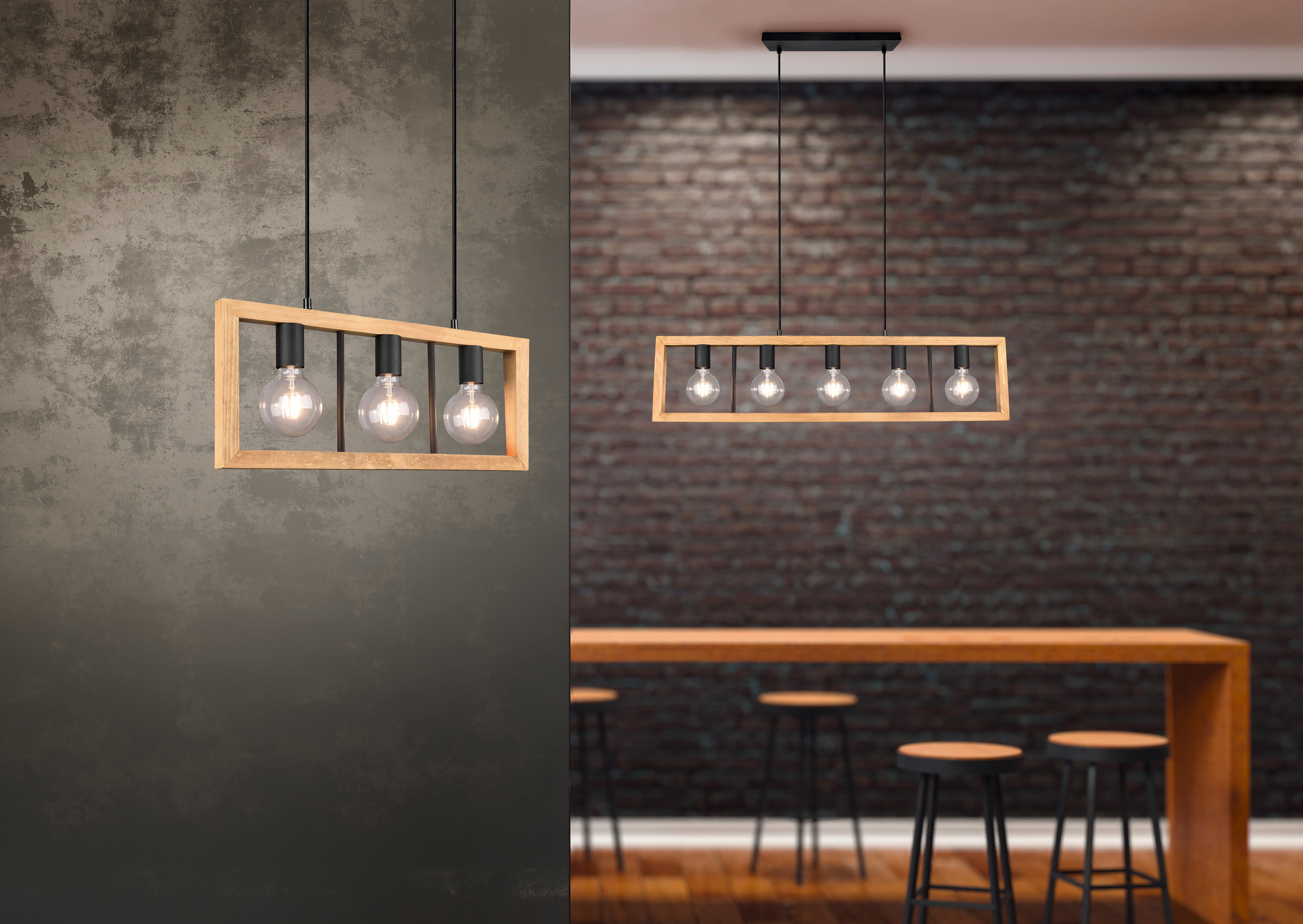 Lampada a Sospensione da Interno  E27 in Metallo Nero Opaco