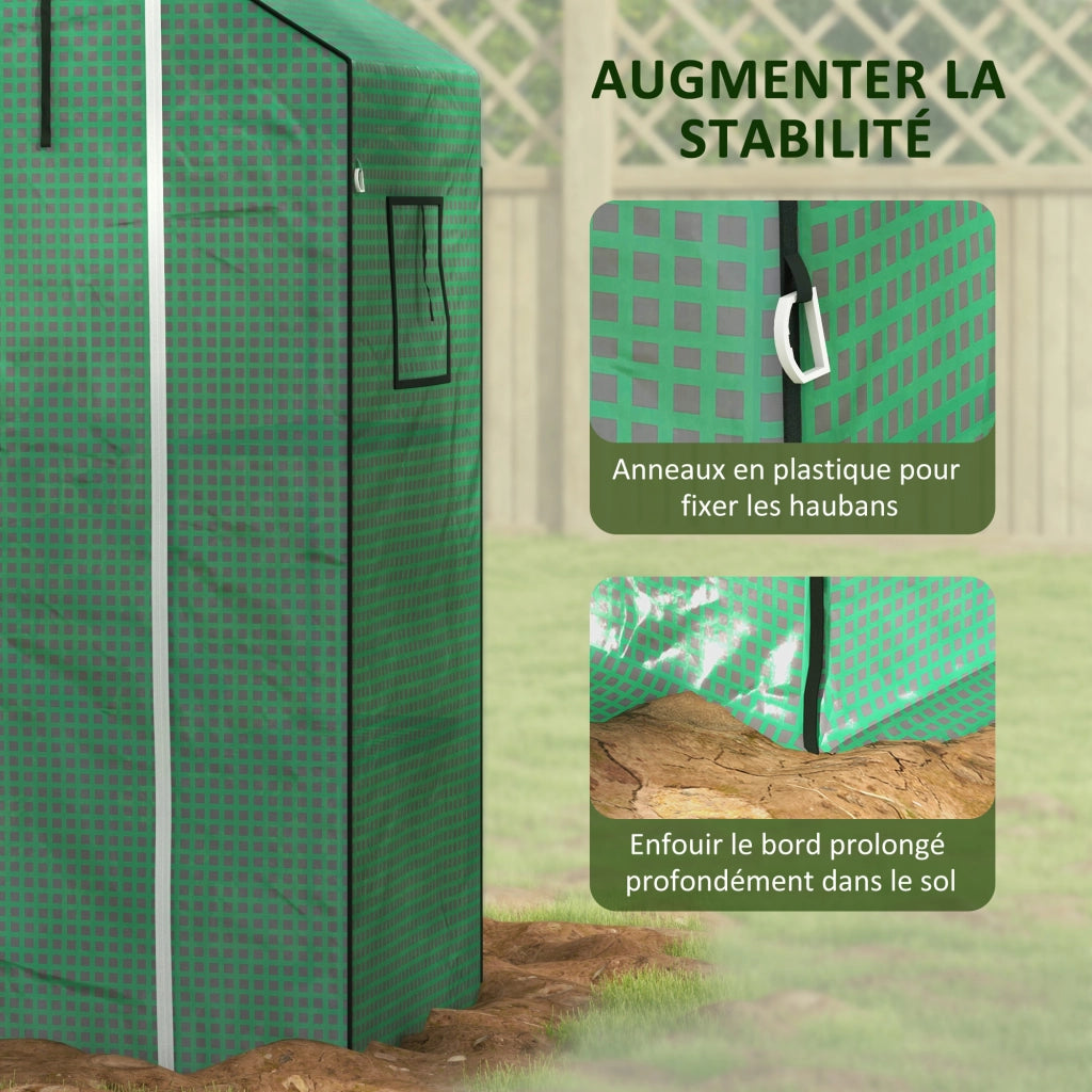 Serra da giardino con finestra e porta ¨C zephmum ¨C Verde 140x73x190 cm
