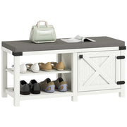 Scarpiera con Seduta ¨C zephmum ¨C Bianco Grigio 100x40x48 cm
