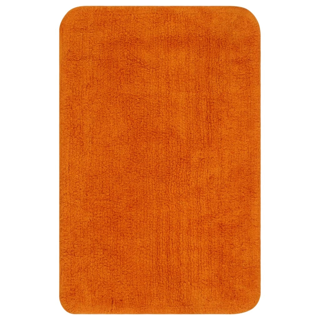 Set di due tappetini da bagno in tessuto arancione 02_0005786