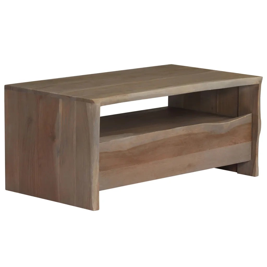 Tavolino da Caffè in Legno Massello di Acacia 90x50x40cm Grigio 246127