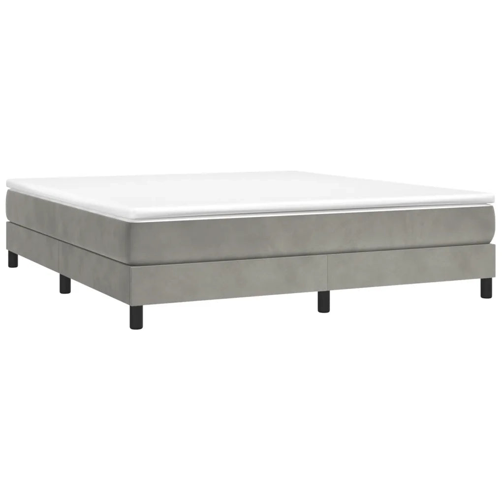 Struttura Letto a Rete a Molle-Giroletto Grigio Chiaro 160x200 cm Velluto 178938