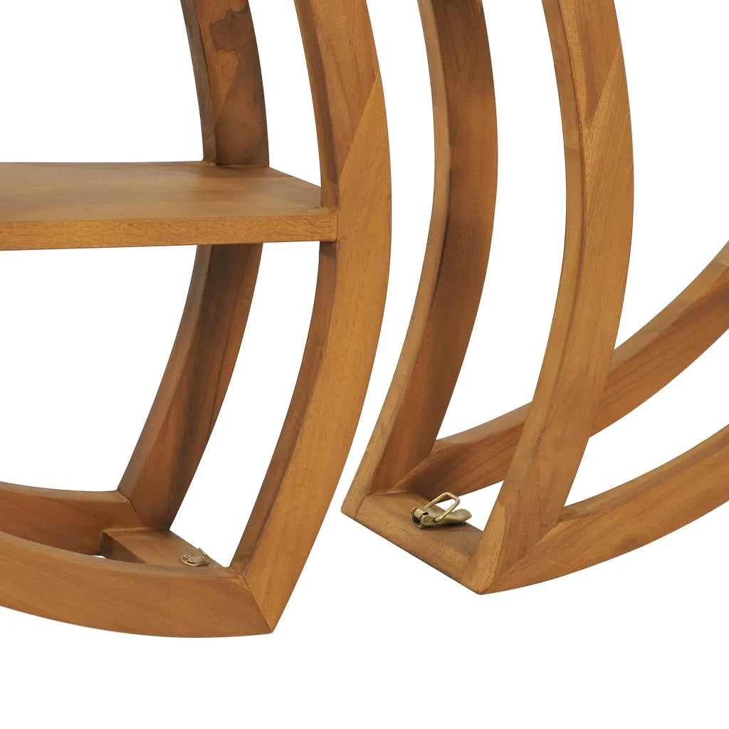 Mensola Yin Yang 100x20x100 cm in Legno Massello di Teak 320772