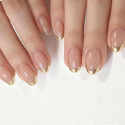 24 pezzi di stuzzicaditi rossi con punte dorate francesi per manicure