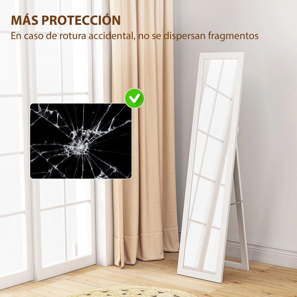 Specchio a Pieno Corpo Inclinabile ¨C Zephmum ¨C Bianco Veteado 157x37 cm