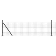 Recinzione da Giardino | Recinzione con Posto Grigio 0,4 x 10 m Acciaio e PVC