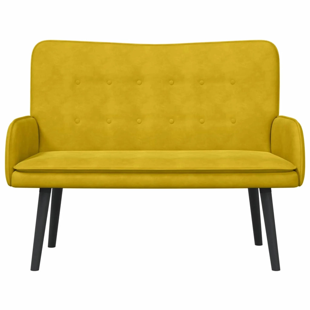 Sofa a Due Posti Giallo 115 x 61 x 87 cm Velluto 42028919