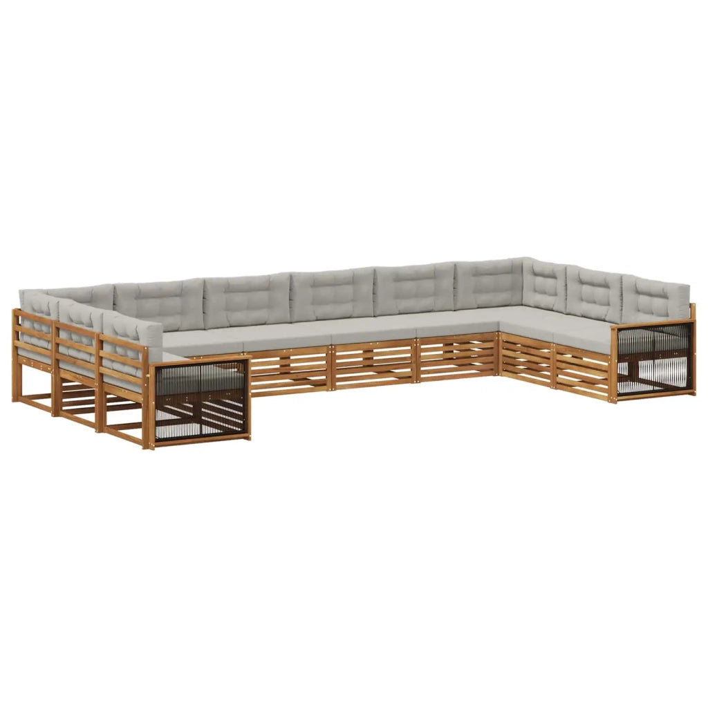 Set divani 10 pz Legno di Acacia Massello 3383894