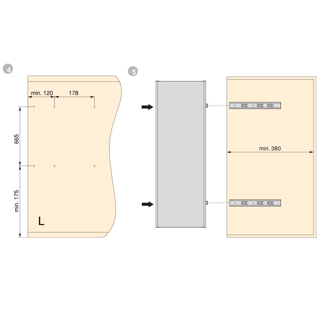 Specchio Estraibile per Armadio 34x100 cm Emuca Moka
