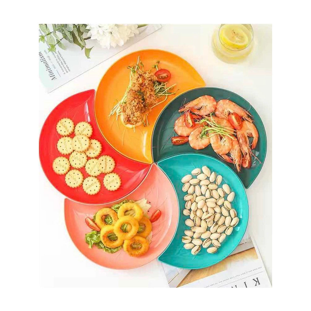 Trade Shop - Vassoio 5 Scomparti Colorati Per Snack Frutta Secca Dolci E Finger Food -