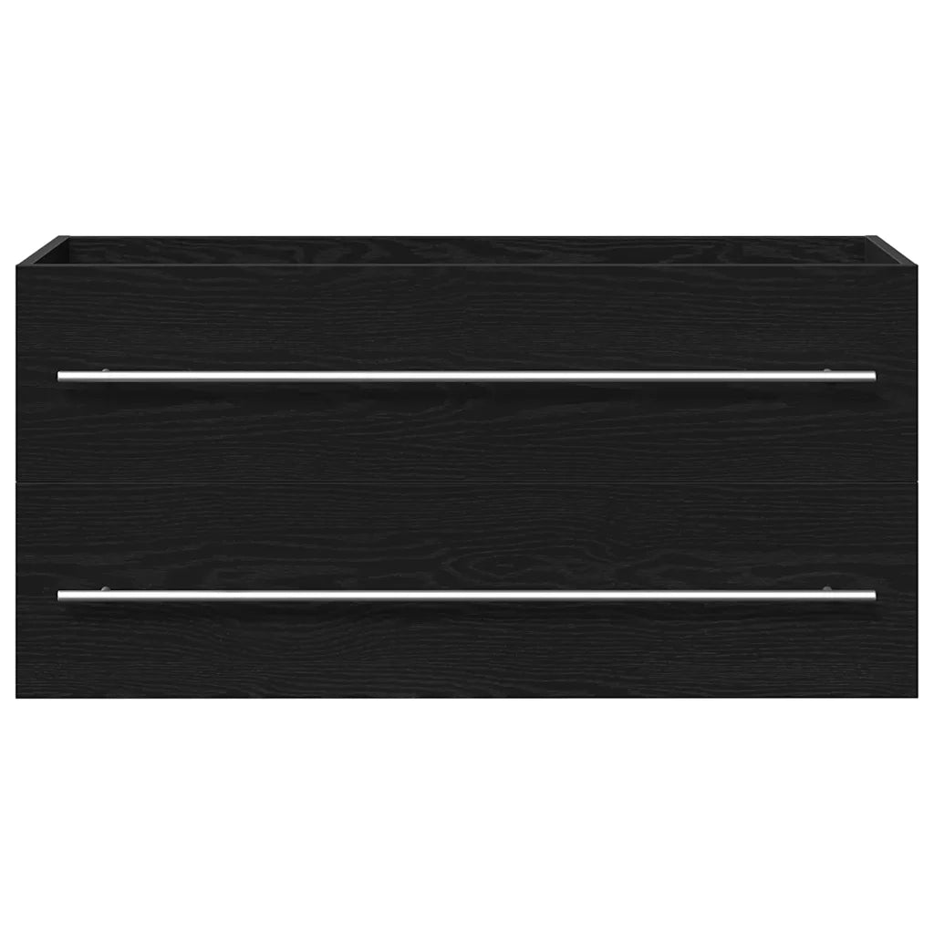 Mobile Lavabo Bagno Nero 100x38,5x48cm Legno Multistrato 862538