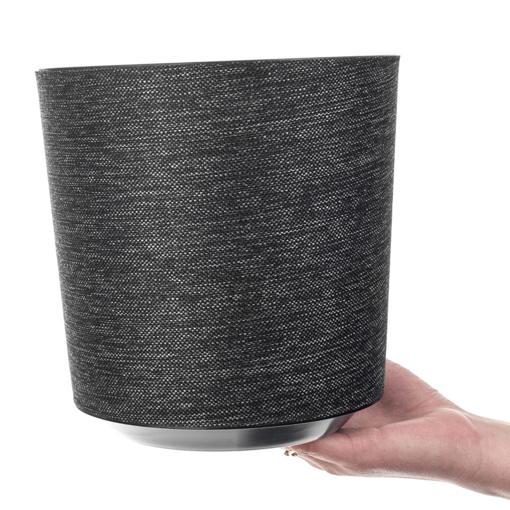 Vaso da fiori KADAX, supporto per fiori, rotondo, nero, fantasia in tessuto, 19 cm