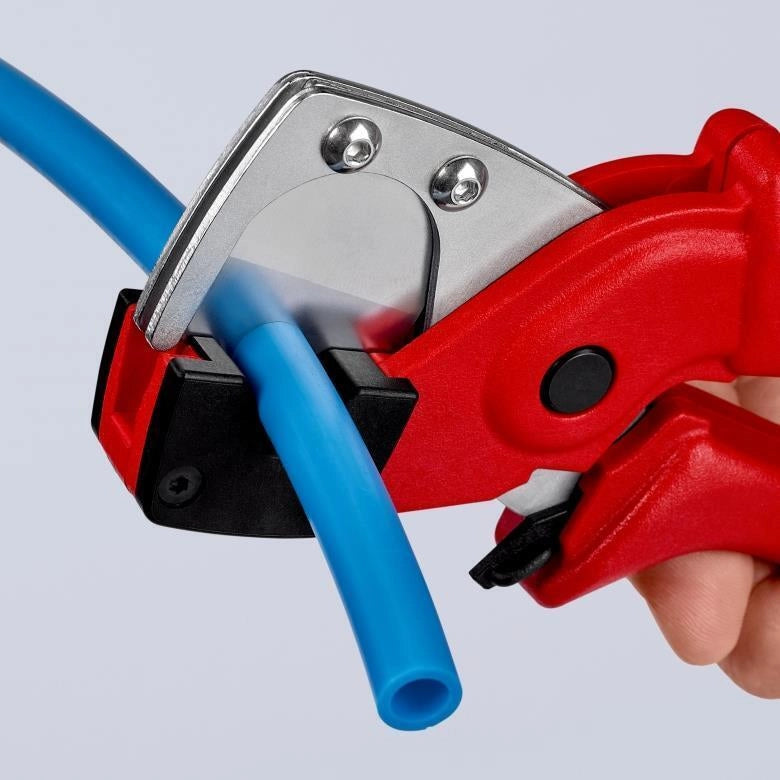 Knipex 90 10 185 Tagliatubi per Tubi Flessibili e Multistrato Diametro di Taglio da 4 a 20 mm Lama in Acciaio Speciale Temperato ad Olio Impugnatura Ergonomica in Plastica Rinforzata con Fibra di Vetro colore Rosso