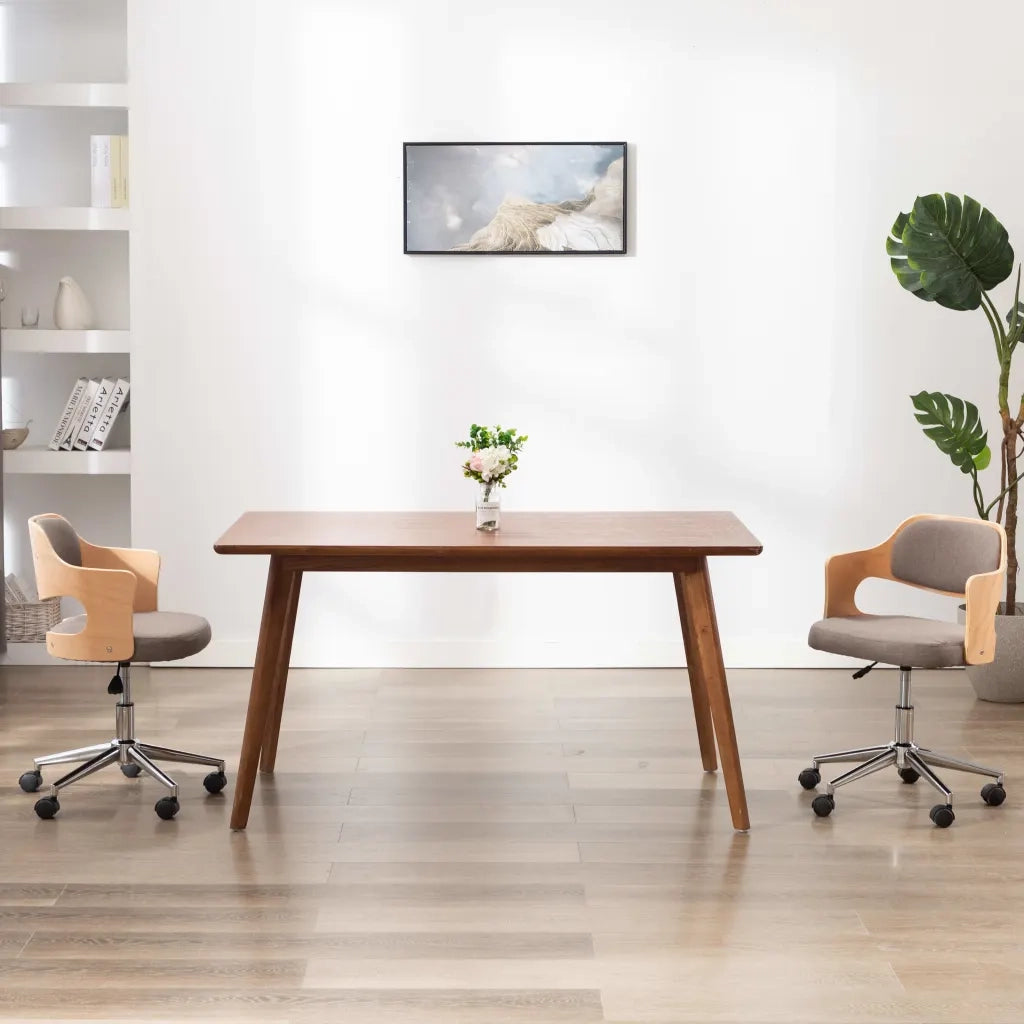 Sedie da Pranzo Girevoli 2 pz Grigio Talpa in Legno e Tessuto  cod mxl 16841