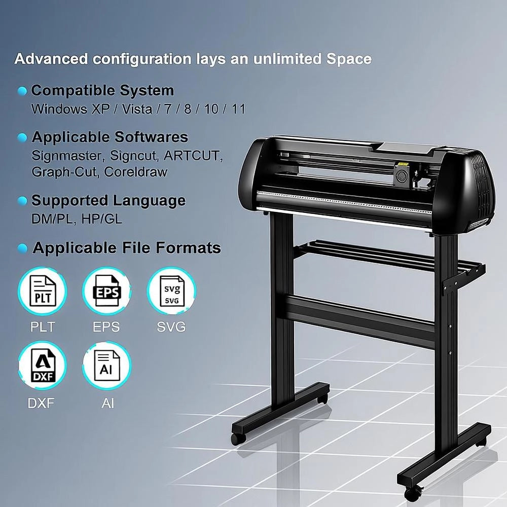 Cutting Plotter, 780 Mm Cutting Width, Plotter Machine, 10 - 800 Mm/s, Foil Cutter, 3 Blades, Foil Plotter, Foil Printer With Signmaster Software For Signs & Decorations