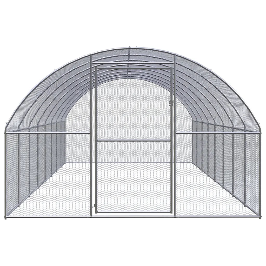 Gabbia per Polli da Esterno 3x8x2 m in Acciaio Zincato 3095466