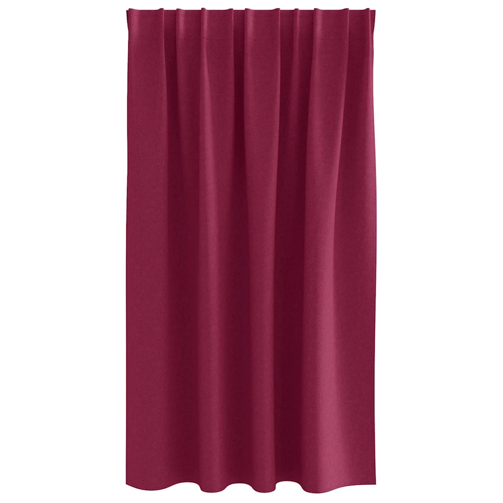 Tende Blackout con Anelli 2 pcs Rosso Vino 140 x 140 cm