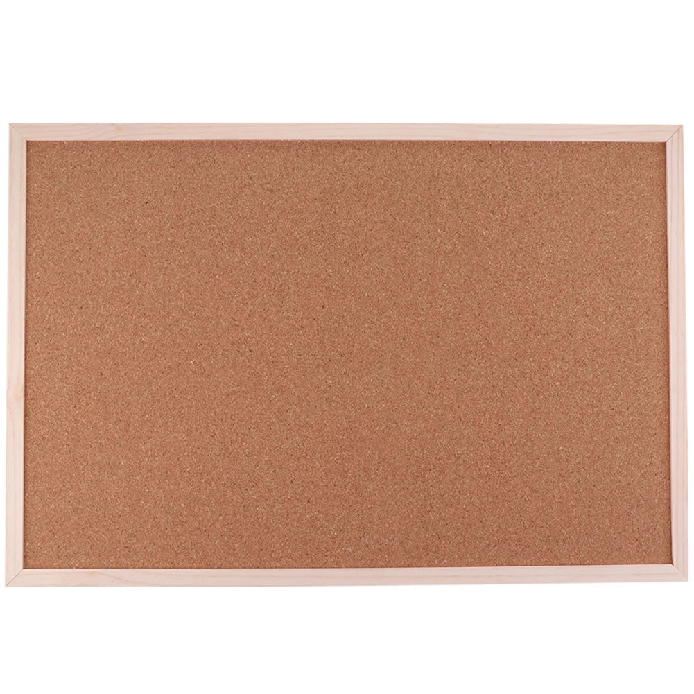 Bacheca in Sughero Rettangolare con Cornice in Legno da Parete 40x30x1.6 cm