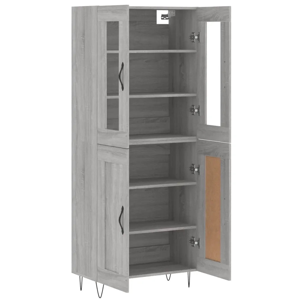 Credenza Grigio Sonoma 69,5x34x180 cm in Legno Multistrato 3198375