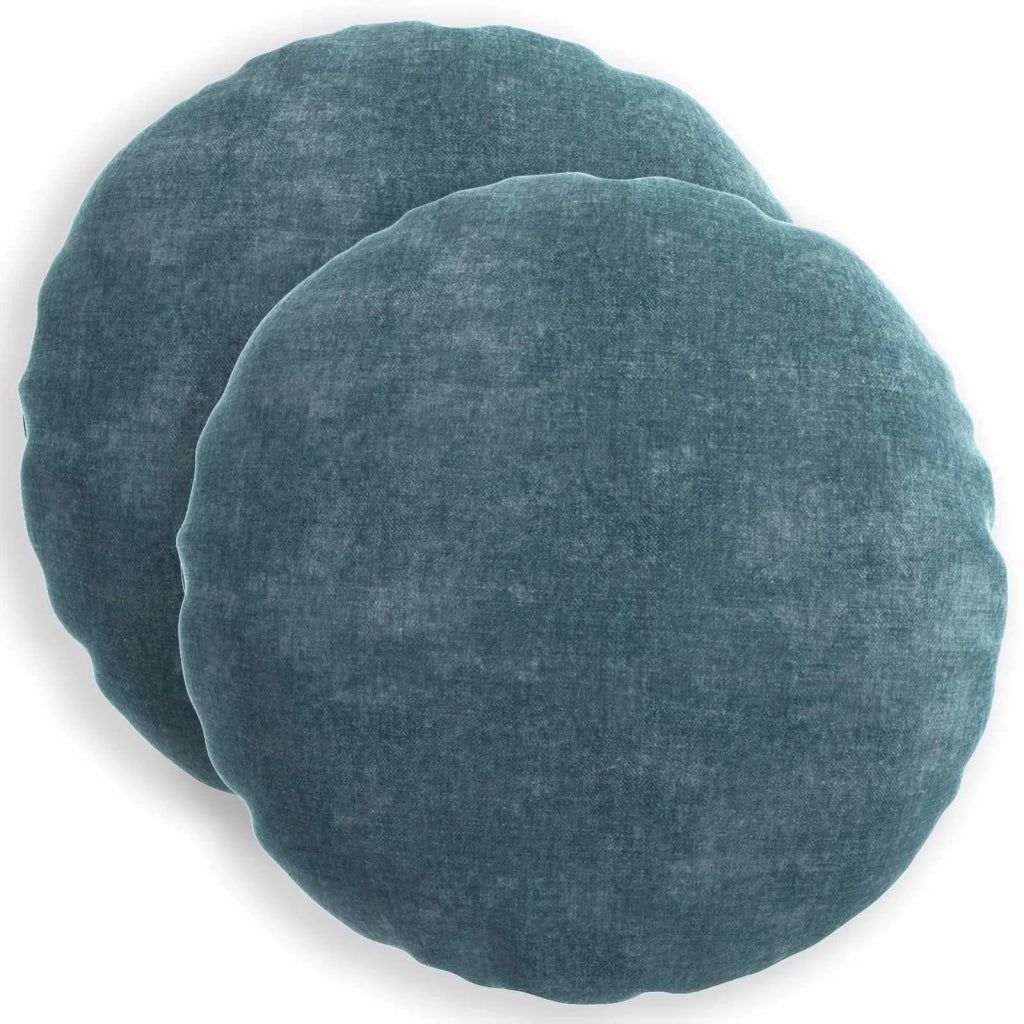Federa 2 pz HEERLEN Blu Ø 50 cm Tessuto Chenille 922637
