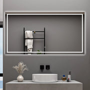 AICA Specchio da bagno  80 x 150 cm, dimmerabile, interruttore touch, Funzione Memoria, antiappannamento, 3 colori