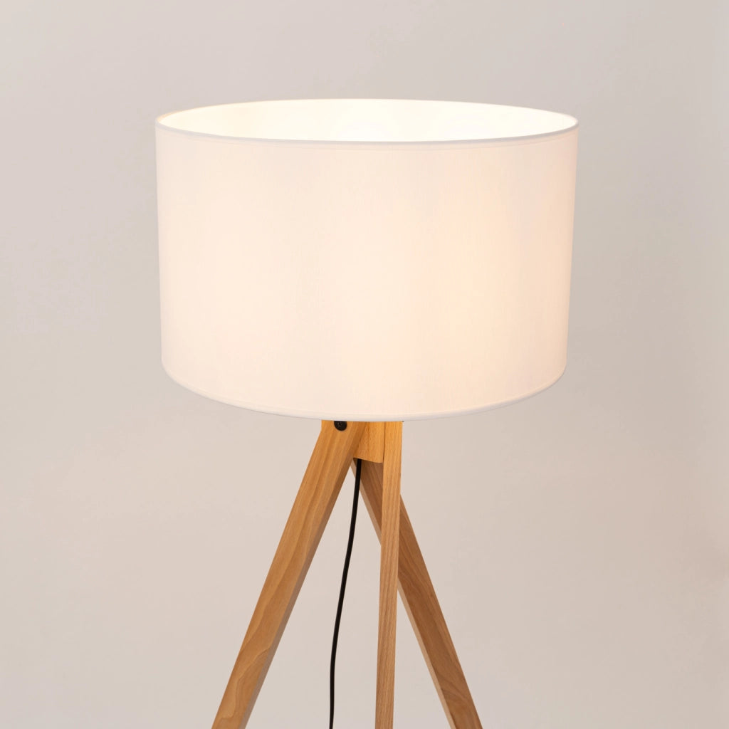 Lampada da tavolo NATT arancione spagnolo 40/25 paralume in tessuto legno naturale 15W LED