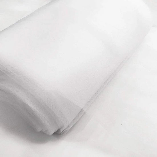Tulle a rullo 137,2 cm x 36,5 m per decorazione di matrimonio progetto DIY, tutu da sposa, abito da sposa, lavoro a maglia, a mano, seduta, cucito (bianco)