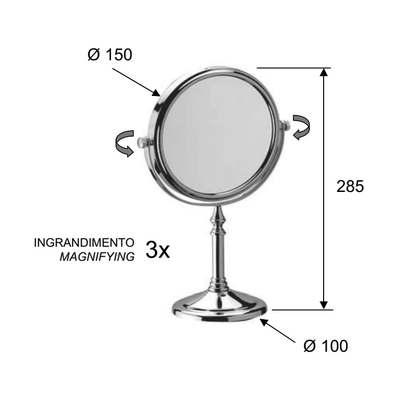 Specchio ingranditore da appoggio diam. 15 cm