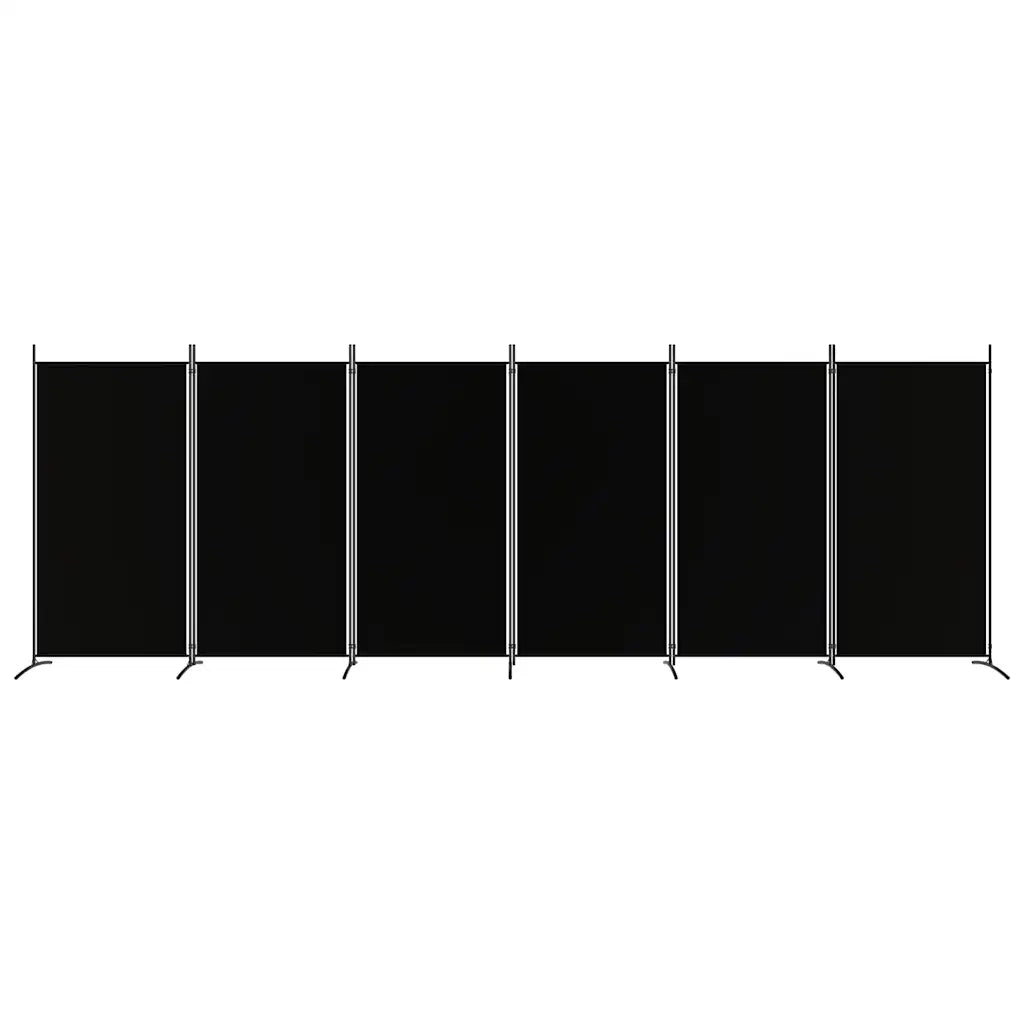 Divisorio a 6 Pannelli Nero 520x180 cm in Tessuto 350273