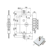 Serratura Sic.Triplice Sx Dm E73 7112-1Se Atra