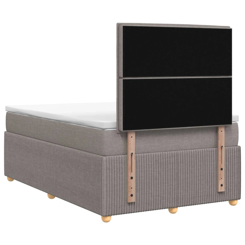 Letto Box Spring LED con Materasso Tortora 120 x 200 cm Tessuto 3455829