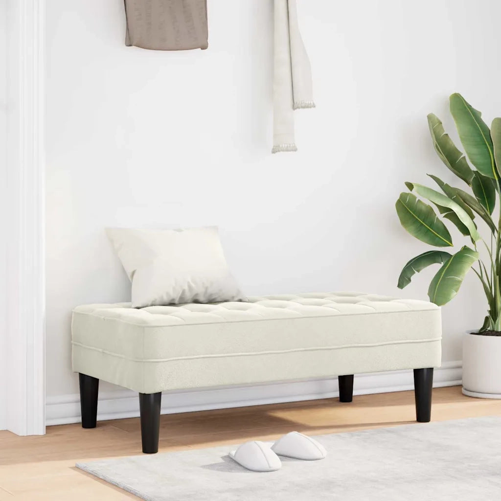 panchina con cuscino Crema 113 x 57 x 39 cm Velluto CFW2666316