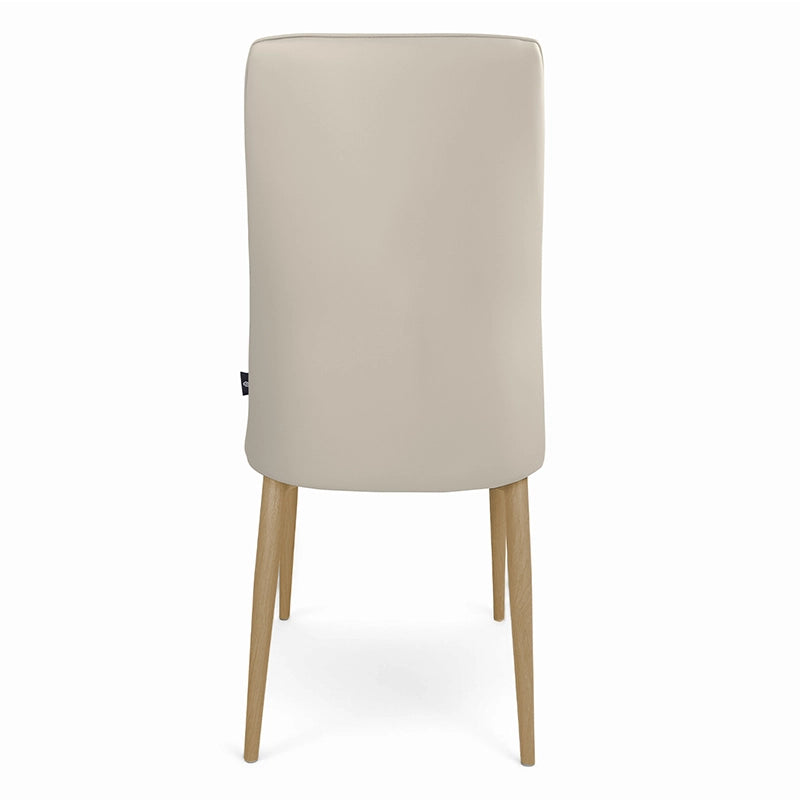 Sedia da pranzo imbottita in ecopelle tortora – Francine (2 Pz.) - SD03FRPM