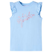 Maglietta da Bambina Maniche Volant Azzurra 104cod mxl 85227